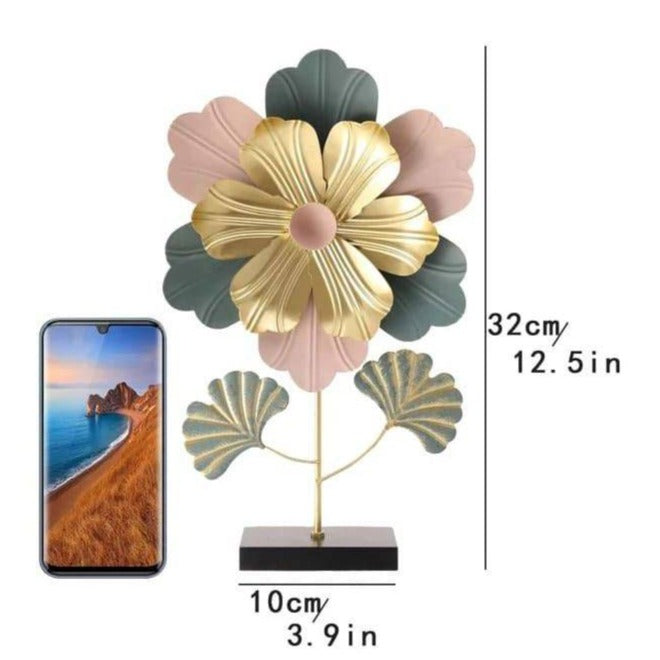 Colorful Flower Table Decor, Modern Metal Leave Statue, Home Miniature Ornament, Iron Exquisite Home Decor