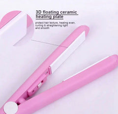 Mini Electric Hair Straightener, Small Power Plug Curling Hair Straightener, Portable Hair Curling Iron Machine