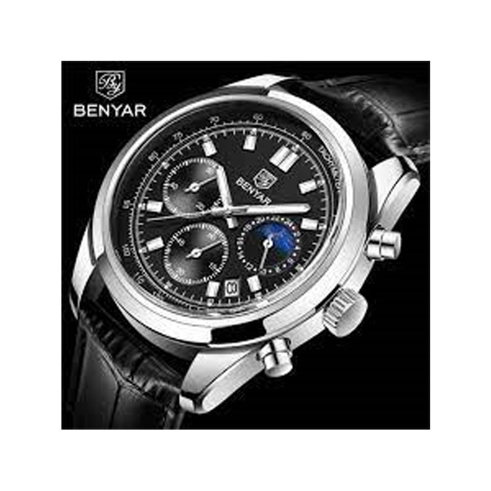 Benyar- Round Analog Chronograph BY5193- Black