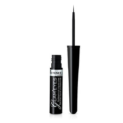 Rimmel London - Glameyes Professional Liquid Liner, 001 Black Glamour, a very dark black shade
