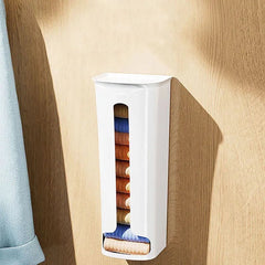 Wall Mounted Socks Storage Box, Closet Wall Hanging Box, Wardrobe Household Socks Holder Garbage Plastic Bag Dispenser, Kitchen Bathroom Hanging Rack, Self adhesive Home Dispenser Storage Box, Multifunctional Storage Box