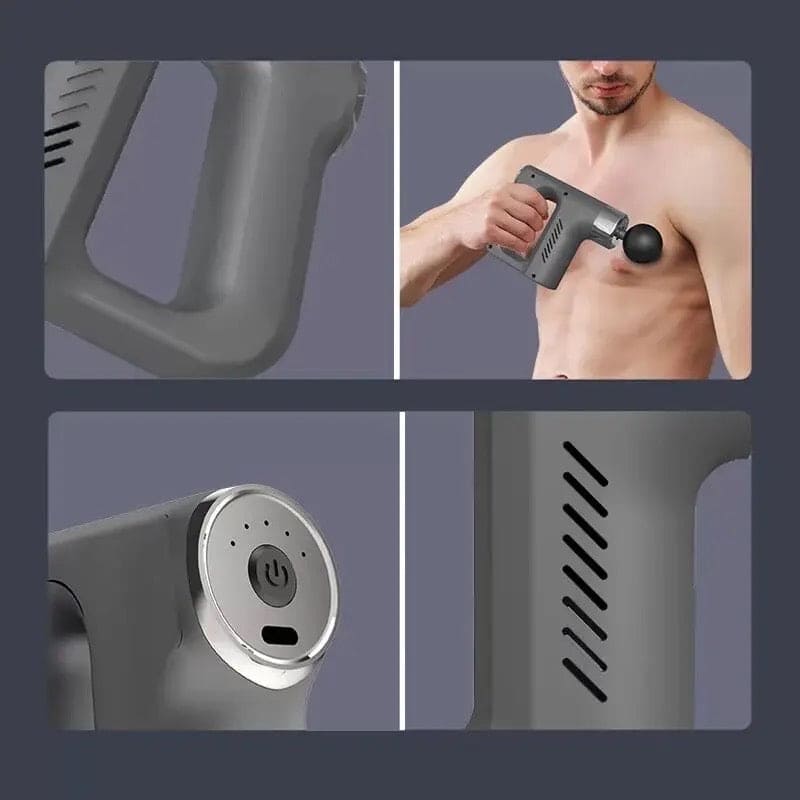 4 In 1 Fascial Gun Massager, Portable Massage Gun, Body Shoulder Neck Massager, 5 Gear Deep Tissue Mini Fitness Musle Massager, 4 Head Gun Sports Muscle Relaxing Massager, Anti-slip Muscle Massager, Muscle Stimulation Device Massage Gun
