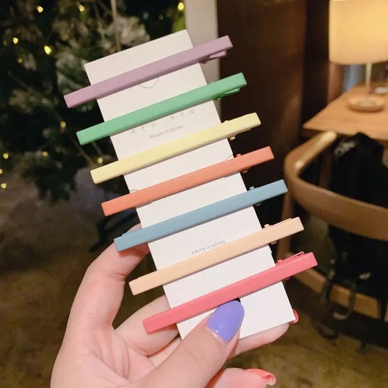 Set Of 7 Colorful Hair Clips, Kid Cute Colorful Hairpin, Droplets Children Hairs BB Clip Hairpin, Cute Women's Frosted Hair Clip, Hollow Geometric Fluffy Hair Clip