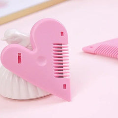 Love Heart Hair Trimming Comb, Pink Mini Hair Trimmer, Cute Manual Hair Cutting Comb, Women Hair Cutting Comb, Body Hair Removal, Pubic Hair Brush, Self Hair Cutting Comb