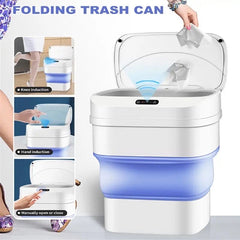 Smart Trash Can With Lid, Touchless Automatic Motion Sensor Trash Bin, Foldable Mini Trash Can, Collapsible Trash Bin, Creative  Household Bathroom Garbage Storage Box, Waste Bin Garbage Can