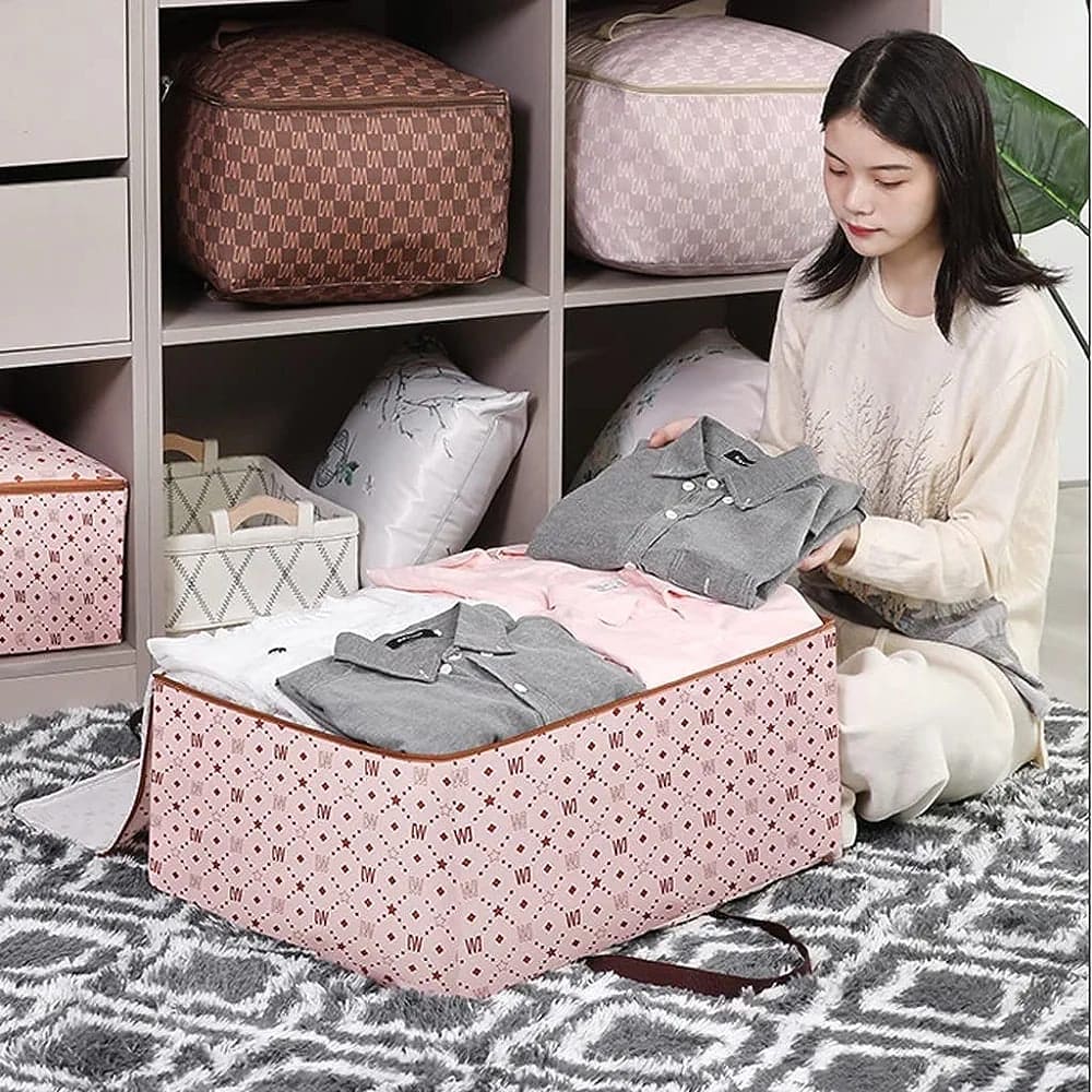 Parachute Storage Bag, Double Zip Luggage Moving Bags, Clothes Storage Bags, Under Bed Organizer Bags, Geometric Pattern Quilt Storage Bag, Travel Storage Hand Bag, Oxford Storage Bag, Folding Duvet Sorting Bags