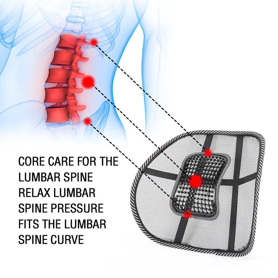 Universal Chair Lumbar, Back Support Spine Posture Correction Back Pillow, Car Seat Office Chair Massage Back Lumbar, Ventilate Mesh Car Seat Chair Back Cushion,