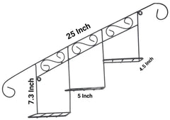 Wall Mounted Floral Display Rack, Flower Pot Storage Rack, 3 Step Wall Mount Iron Stand, Wall Basket Plants Stand