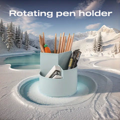 Versatile Desktop Storage Bucket,  Plastic 3 Position Pencil Storage Box, Multifunctional Anti-deformed Round Box, Student Desk Storage Box, Home Use Multifunctional Makeup Brush Organizer Box, Home Office School Desktop Stationary Cup
