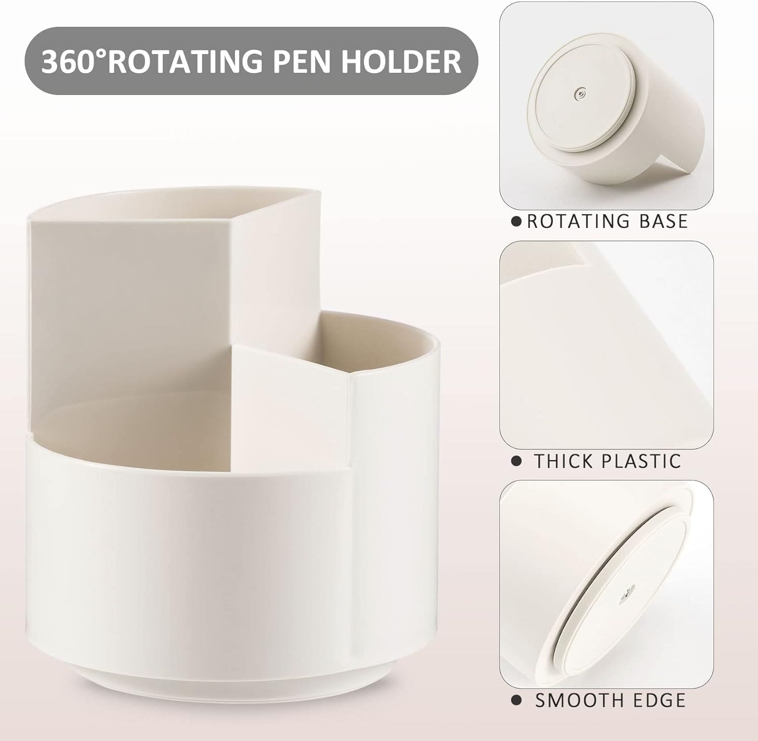 Versatile Desktop Storage Bucket,  Plastic 3 Position Pencil Storage Box, Multifunctional Anti-deformed Round Box, Student Desk Storage Box, Home Use Multifunctional Makeup Brush Organizer Box, Home Office School Desktop Stationary Cup