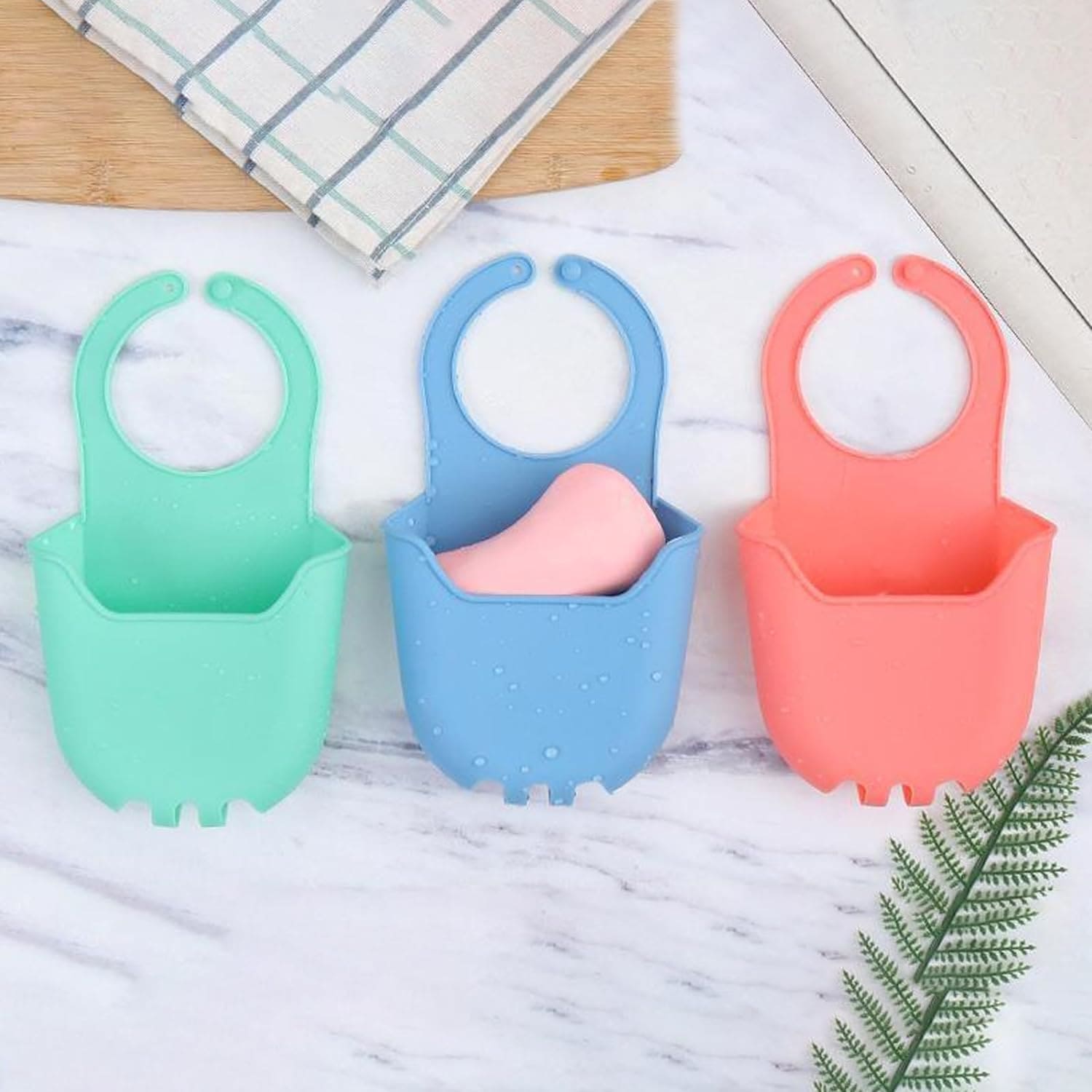 Silicone Hanging Bogg Pouch, Camping Hiking Beach Bag, Phone Holder, Sink Storage Hanging Bag, Dish Drying Rack, Faucet Scrubber Sponges, Hangable Drying Rack Sink Bag Tray, Soap Drain Basket with Buckle