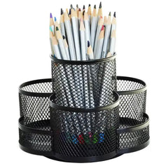 360 Degree Rotating Pen Holder, Rotating Desktop Organizer,  Mesh Desk Box Pencil Case
