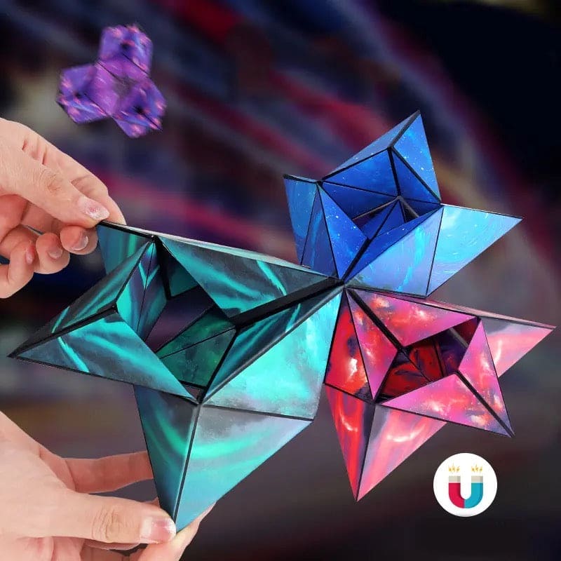 3D Shape Shifting Cube, Anti Stress Hand Flip Puzzle, Triple Dimensional Geometric Cube, Magnetic Puzzle Cube Toy, Professional Speed Variety Puzzle, Mind Thinking Learning Educational Toy, Face Changeable Magnetic Magic Block
