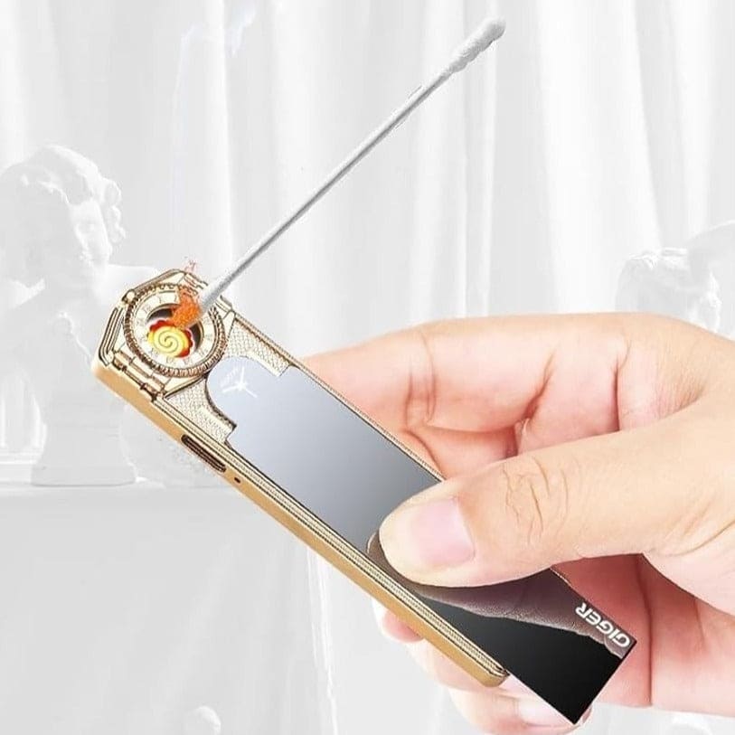 Mini Cigarette Lighter, USB Rechargeable Flameless Lighter, Smart Drop Down Electronic Lighter, Mini Coil Tungsten Lighter, Outdoor Portable Smoking Gadget, Windproof Pocket Lighter