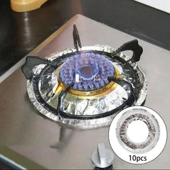 10Pcs Aluminium Stove Disposable Cover, Gas Burner Bib Liners Stove Cover, Cleaning Pad Mat Kitchen