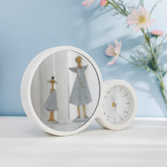 Blank Magic Mirror Clock, Sublimation Alarm Clock with LED Light, Classic Home Frame Clock Decor, Multifunctional Table Clock, Desktop Watch With Home Image, Photo Frame with Clock & LED Home Decor