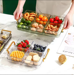 Luxury Fruit Plate, Home Candy Melon Seed Box, Dried Fruit Plate Partition Platter
