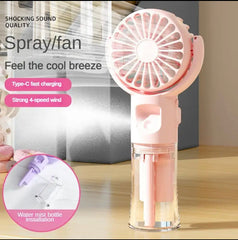 Rechargeable Mini Handheld Spray Fan, Children's Student fan, Desktop Water Mist Fan