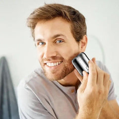 U Electric Shaver, Double Head Electric Shaver, Mini Beard Shaver, Pocket Beard Trimmer, Rechargeable Small Cannon Shaver, Portable Mini Beard Trimmer, Washable Shaver For Men Razor, Magnetic Suction Shaver, Portable IPX7 Head Double Charge Trimmer