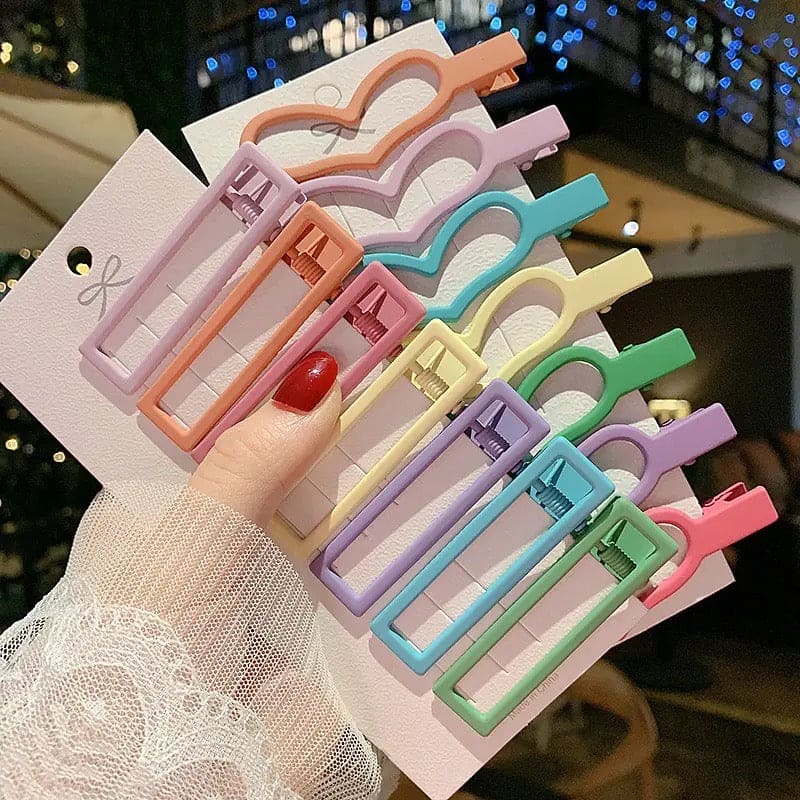 Set Of 7 Colorful Hair Clips, Kid Cute Colorful Hairpin, Droplets Children Hairs BB Clip Hairpin, Cute Women's Frosted Hair Clip, Hollow Geometric Fluffy Hair Clip