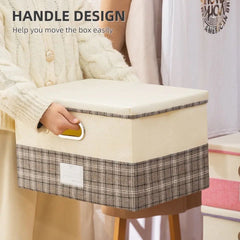 Checkered Sorting Box, Sundries Wardrobe Storage Organizer, Multipurpose Large Capacity Storage Basket