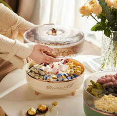 5 Grid Dry Fruit Rotating Tray, Tabletop Snack Storage Container, Creative Light Luxury Candy Storage Tray