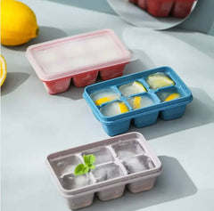6 Grid Ice Tray Mold, Soft Silicone Ice Cube Mold, 6 Grids Soft Bottom Quick Freezer Fruit Ice Cube Maker