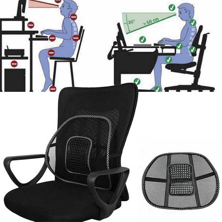 Universal Chair Lumbar, Back Support Spine Posture Correction Back Pillow, Car Seat Office Chair Massage Back Lumbar, Ventilate Mesh Car Seat Chair Back Cushion,