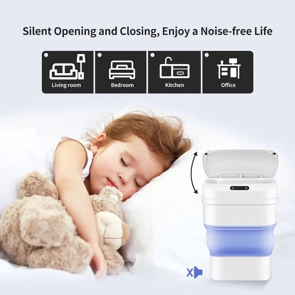 Smart Trash Can With Lid, Touchless Automatic Motion Sensor Trash Bin, Foldable Mini Trash Can, Collapsible Trash Bin, Creative  Household Bathroom Garbage Storage Box, Waste Bin Garbage Can