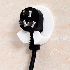Set Of 2 Cuddle Hook, Self Adhesive Plug Holder, Multipurpose Wall Hook, Wall Plug Hook Bracket, Punch Power Cord Socket Hook, Household Practical Gum Hooks