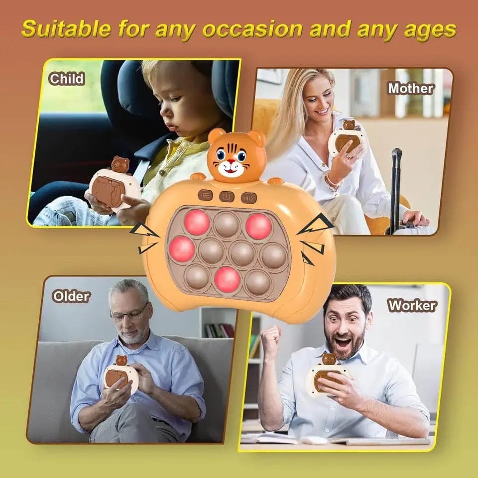 Console Pop Up Toy, Quick Push Game Machine, Light Bubble Puzzle Toy, Electronic Squeeze Poppet Sensory Push Pop Bubble Toy, Anti Pressure Whack A Mole Toy, Autism Sensory Toys for Boys Girls, Rapid Push Puzzle Game