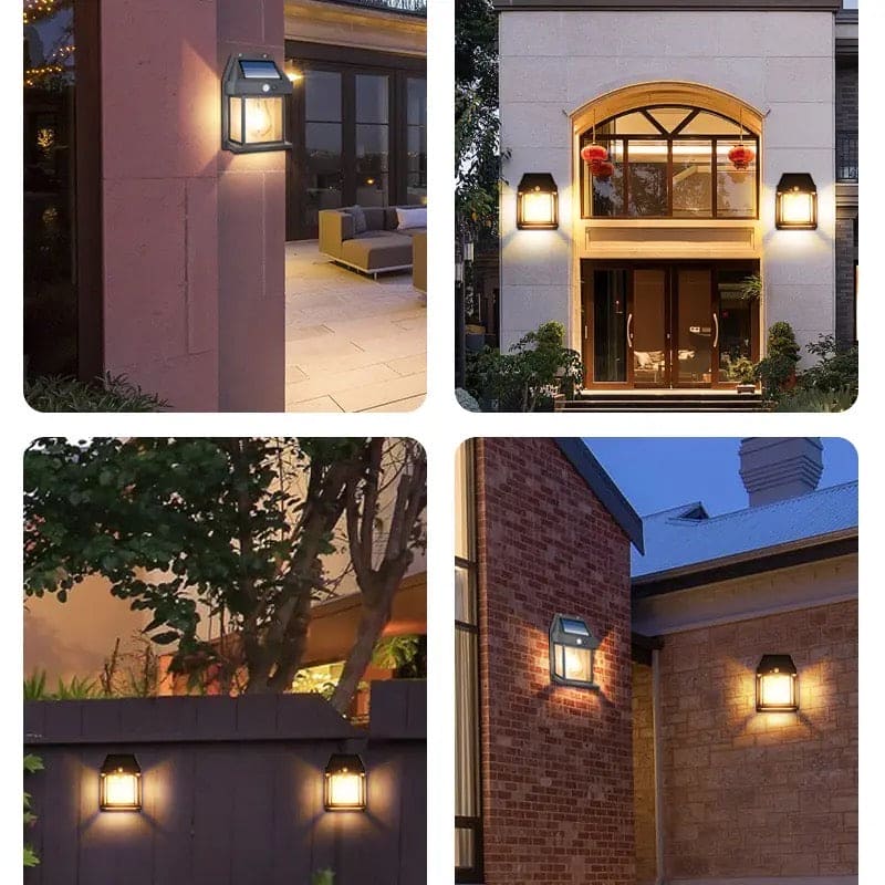 Outdoor Solar Lamp, Solar Tungsten Filament Lamp, Waterproof Intelligent Induction Lantern, Wireless Dusk to Dawn Porch Light, Outdoor Wall Light with Motion Sensor, Courtyard Garden Villa Lighting Night Light, Sunlight Prowered Motion Sensor Lamp