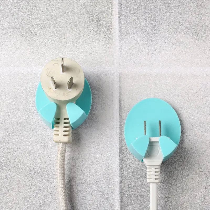 Set Of 2 Cuddle Hook, Self Adhesive Plug Holder, Multipurpose Wall Hook, Wall Plug Hook Bracket, Punch Power Cord Socket Hook, Household Practical Gum Hooks