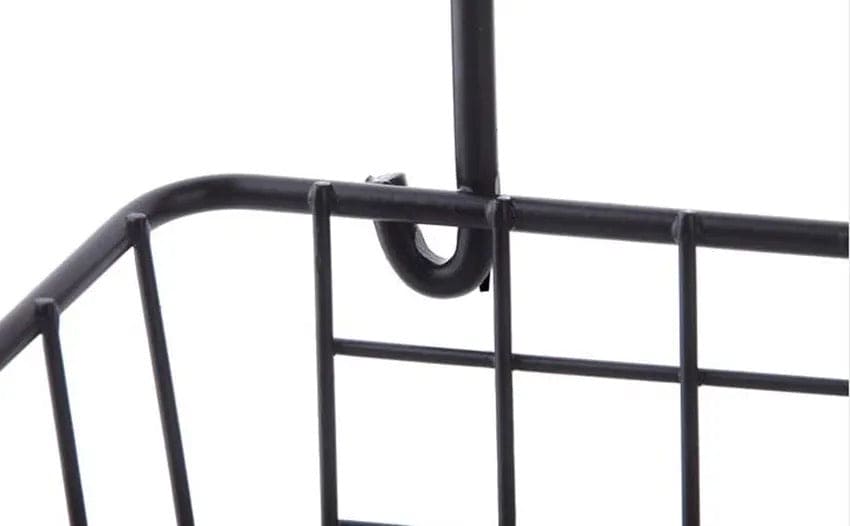 Wrought Iron Hanging Basket, Over Cabinet Door Hanging Storage Basket, Durable Bathroom  Kitchen Wall Shelf, Stainless Steel Grid Storage Baskets, Iron Mesh Shelf Basket, Multifunction Hanging Basket, Under The Dormitory Hanging Shelf