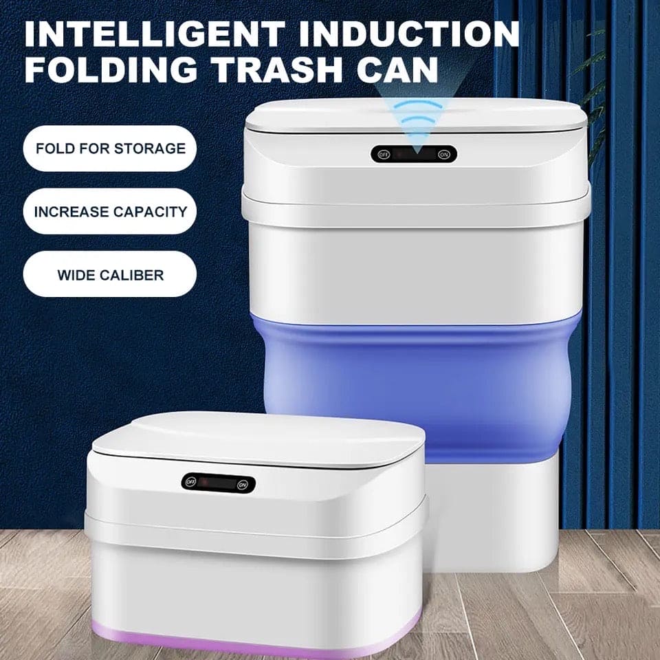 Smart Trash Can With Lid, Touchless Automatic Motion Sensor Trash Bin, Foldable Mini Trash Can, Collapsible Trash Bin, Creative  Household Bathroom Garbage Storage Box, Waste Bin Garbage Can