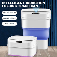 Smart Trash Can With Lid, Touchless Automatic Motion Sensor Trash Bin, Foldable Mini Trash Can, Collapsible Trash Bin, Creative  Household Bathroom Garbage Storage Box, Waste Bin Garbage Can