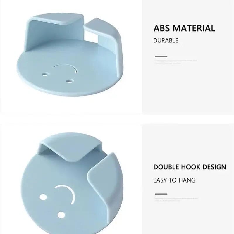 Round Smiley Plug Holder, Lovely Smiley Hook, Nail-free Hook Hanger, New Wall Storage Plug Hook, Creative Multifunction Plug Hook, Strong Traceless Hook, Power Cord Holder Storage Hook