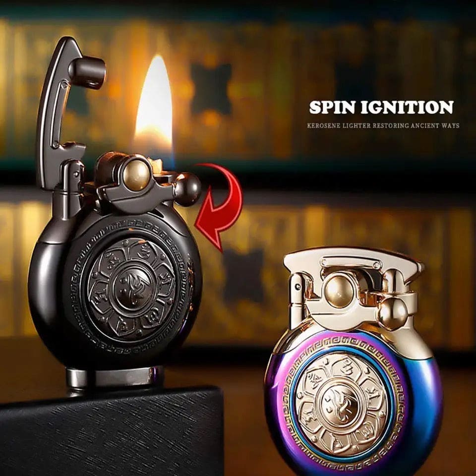 Timeline Vintage Lighter, Pressure Relief Lighter, Aigrette Classic Trench Lighter, Wheel Ignition Kerosene Lighter, Creative Rolling Tray Outdoor Windproof Lighter, Antique Soft Flame Lighter, Reusable Windproof Trench Lighter, Lift Arm Flame Lighters
