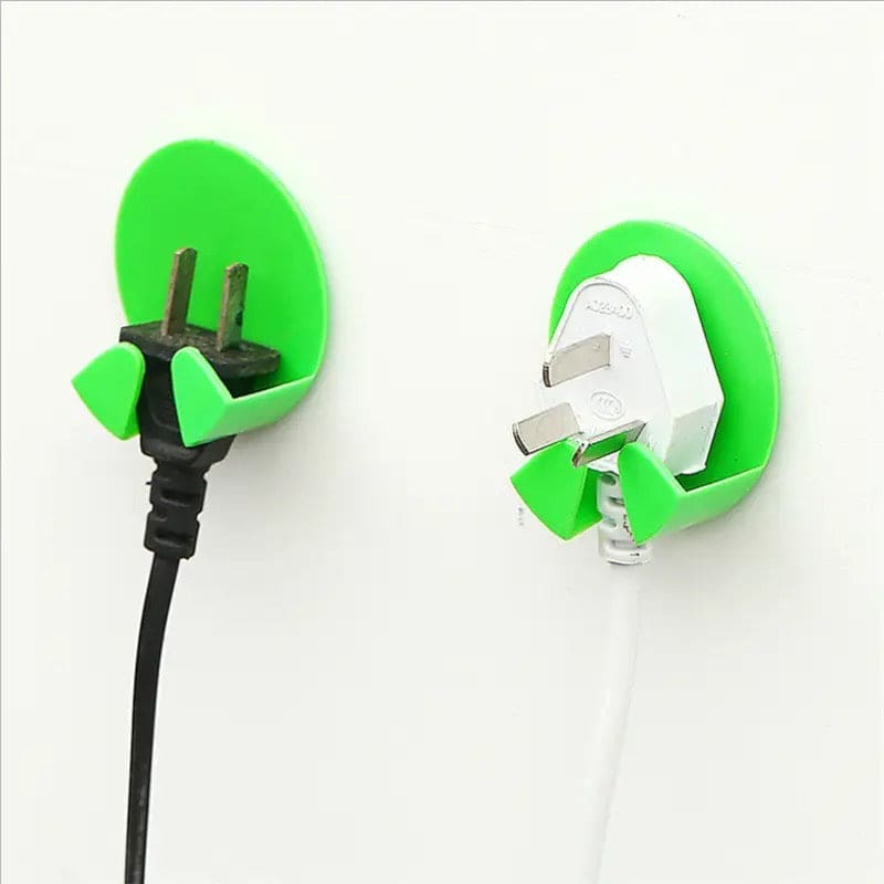 Set Of 2 Cuddle Hook, Self Adhesive Plug Holder, Multipurpose Wall Hook, Wall Plug Hook Bracket, Punch Power Cord Socket Hook, Household Practical Gum Hooks
