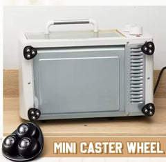 4Pcs Mini Caster Wheels, 360 Degree Free Rotation Universal Wheels, Universal Furniture Pulley, Stainless Steel Mini Swivel Wheels, Self Adhesive Caster Wheels