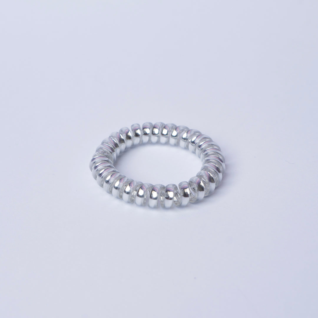 Shein - Hair Ties, Coil Hair Ties, Phone Cord Hair Ties, White Ponytail Hair