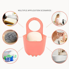 Silicone Hanging Bogg Pouch, Camping Hiking Beach Bag, Phone Holder, Sink Storage Hanging Bag, Dish Drying Rack, Faucet Scrubber Sponges, Hangable Drying Rack Sink Bag Tray, Soap Drain Basket with Buckle