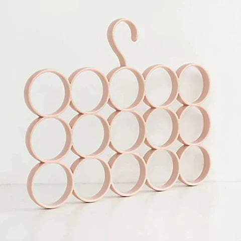 15 Ring Scarf Hanger, Circle Brief Scarf Organizer, Multifunctional Silk Scarf Strap, Wardrobe Scarf Hanger, Closet Organizers Hanger, Clothes Hanger With Holes