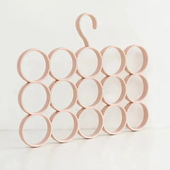 15 Ring Scarf Hanger, Circle Brief Scarf Organizer, Multifunctional Silk Scarf Strap, Wardrobe Scarf Hanger, Closet Organizers Hanger, Clothes Hanger With Holes