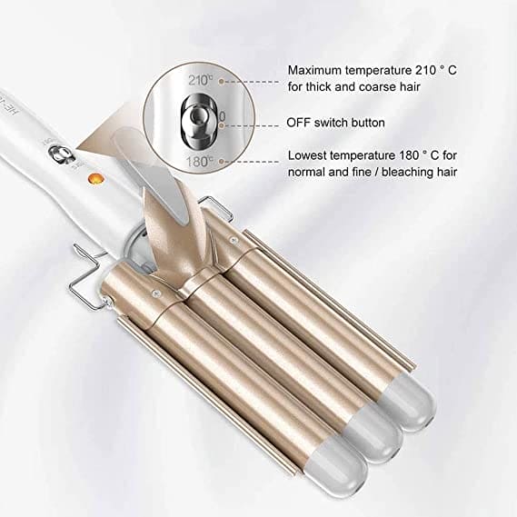 Triple Wave Hair Curler, Triple Curling Iron Wand, Crimping Iron Large Wave Hair Styling Tool, Ceramic Curling Tongs, Professional Hair Waver Tools, Wave Waver Styling Tools