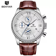 Benyar Chronograph Edition Leather Strap Wrist Watch For Men (BY-5129M)