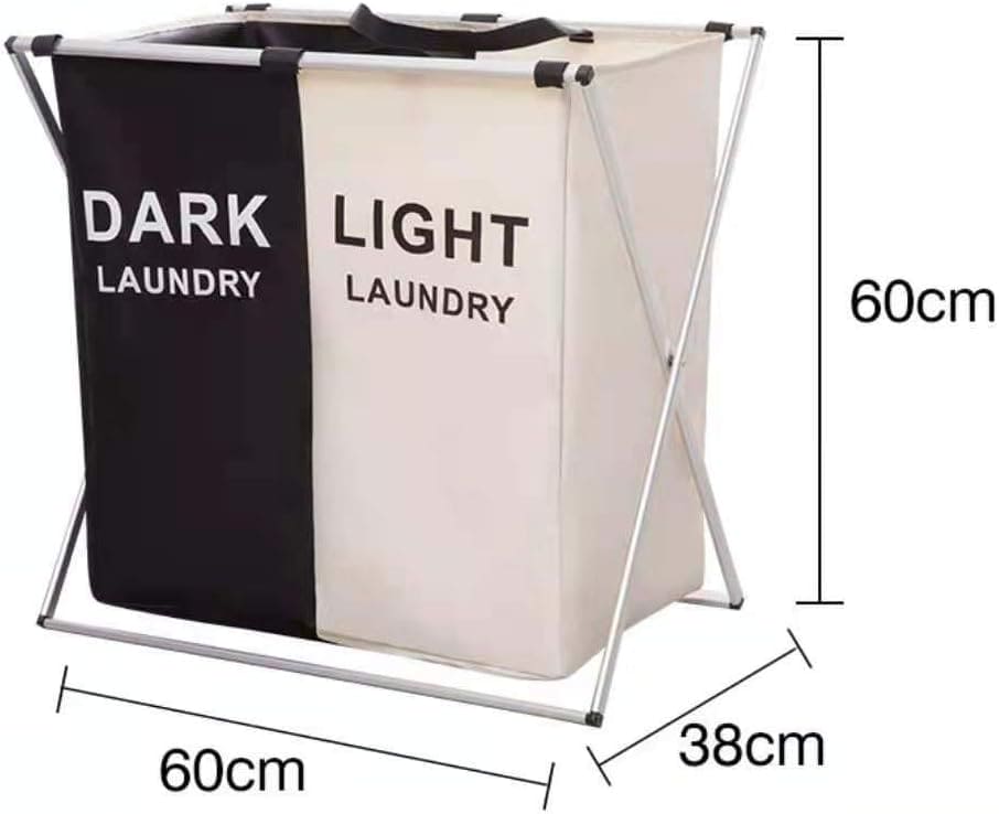 2/3 Grid Laundry Basket With Stand, Foldable Dirty Clothes Storage Hamper, Waterproof Home Laundry Basket, X Shape Foldable Dirty Laundry Basket, Collapsible Laundry Storage Organizer, Oxford Fabric Clothes Laundry Bag