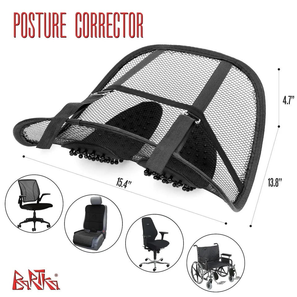 Universal Chair Lumbar, Back Support Spine Posture Correction Back Pillow, Car Seat Office Chair Massage Back Lumbar, Ventilate Mesh Car Seat Chair Back Cushion,