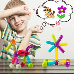 Magnetic Blocks Bar Toy, Magnetic Sticks & Balls Building Blocks Toys, Children's Magnetic Construction Set, Toddler Learning Sensory Toys for Kids,  Learning Educational Stacking Toys for Kids