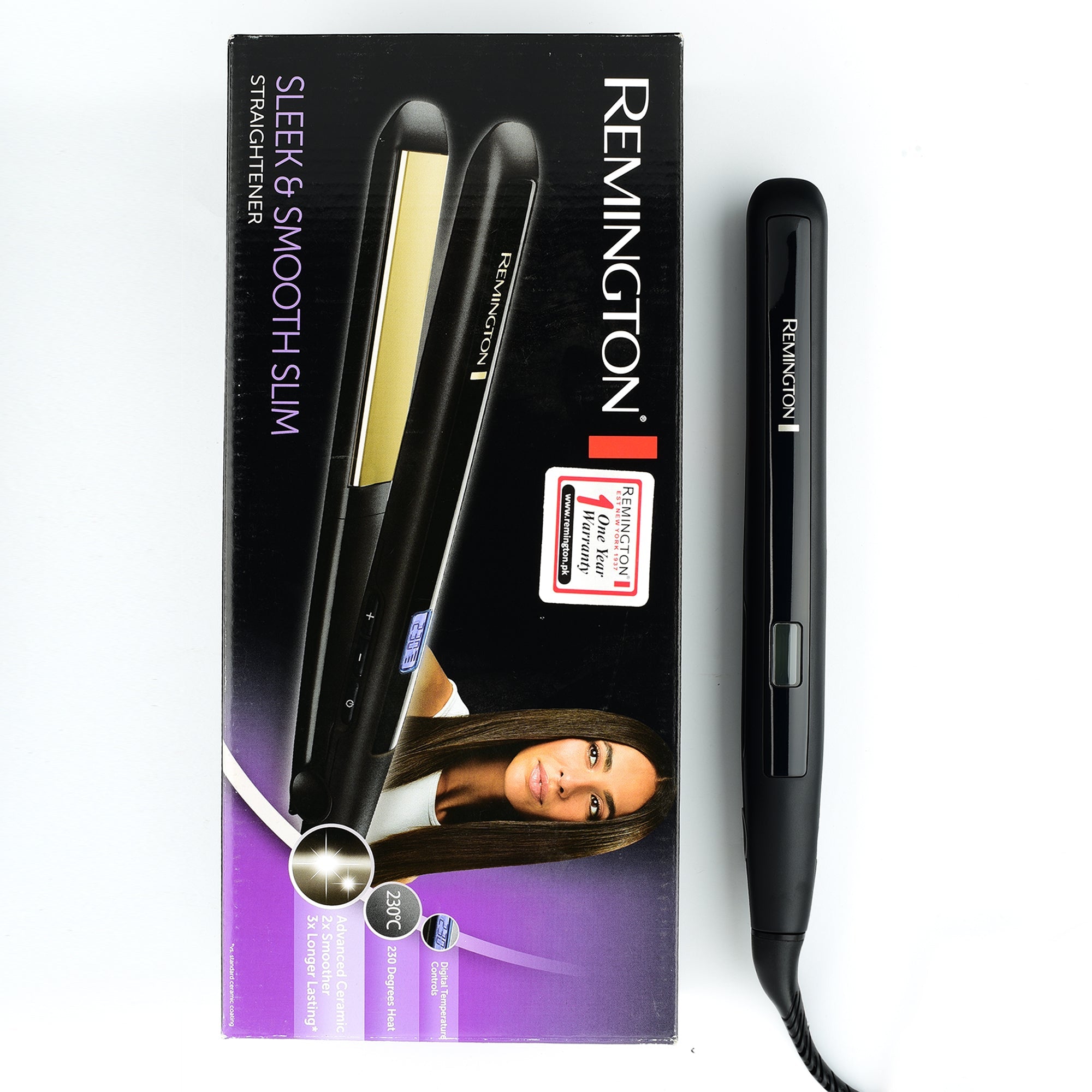 Remington- S5500 Sleek & Smooth Slim Digital 230 C, 15 Sec Heat Up #01 Hair Straightener